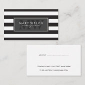 Monogramm der Schwarz-weißen Streifen (Terminkarte Terminkarte (Vorne/Hinten)