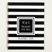 Monogramm der Schwarz-weißen Streifenfamilie 2023 Planer (Vorderseite)