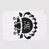 Monogramm der schwarzen Clam-Silhouette Golfhandtuch (Horizontal)