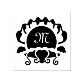 Monogramm der schwarzen Clam-Silhouette Gummistempel (Prägung)