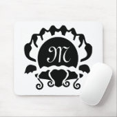 Monogramm der schwarzen Clam-Silhouette Mousepad (Mit Mouse)