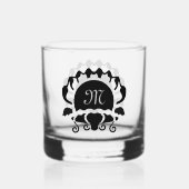 Monogramm der schwarzen Clam-Silhouette Whiskyglas (Rückseite)