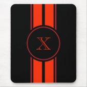 Monogramm der schwarzen roten Streifen Mousepad (Vorne)