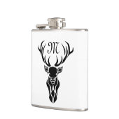 Monogramm der schwarzen Stag-Silhouette Flachmann (Links)