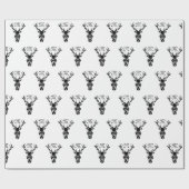 Monogramm der schwarzen Stag-Silhouette Geschenkpapier (Flach)