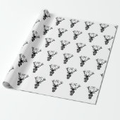 Monogramm der schwarzen Stag-Silhouette Geschenkpapier (Ungerollt)