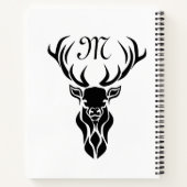 Monogramm der schwarzen Stag-Silhouette Notizblock (Rückseite)
