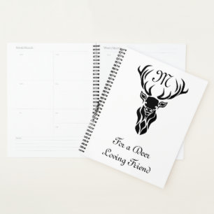 Monogramm der schwarzen Stag-Silhouette Planer