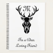 Monogramm der schwarzen Stag-Silhouette Planer (Vorderseite)