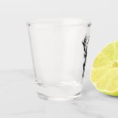 Monogramm der schwarzen Stag-Silhouette Schnapsglas (Links)