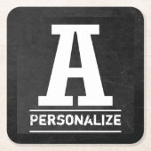 Monogramm der schwarzen Tafel Alle Buchstaben A-Z Rechteckiger Pappuntersetzer (Vorderseite)