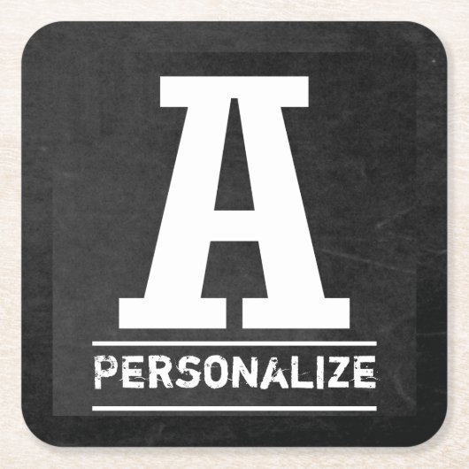 Monogramm der schwarzen Tafel Alle Buchstaben A-Z Rechteckiger Pappuntersetzer (Vorderseite)