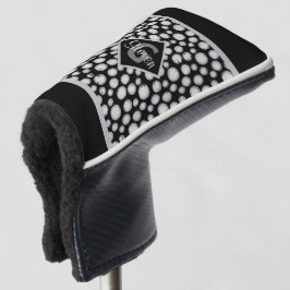 Monogramm der schwarzen und grauen Polka-Dots Golf Headcover