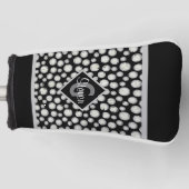 Monogramm der schwarzen und grauen Polka-Dots Golf Headcover (Vorderseite)