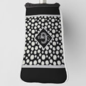 Monogramm der schwarzen und grauen Polka-Dots Golf Headcover (Rotieren 90)
