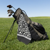 Monogramm der schwarzen und grauen Polka-Dots Golfhandtuch (Gras)