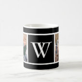 Monogramm der Schwarzweiß-2-FotoCollage-Familie Kaffeetasse (Mittel)