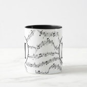 Monogramm der Schwarzweiß-Musiknote Tasse (Zentrum)