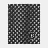 Monogramm der Schwarzweißball-Balls Fleecedecke (Vorderseite)