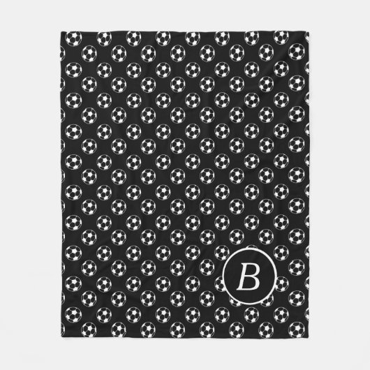 Monogramm der Schwarzweißball-Balls Fleecedecke (Vorderseite)