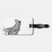 Monogramm der Schwarzweißjaguar-Illustration Gepäckanhänger (Rückseite horizontal)