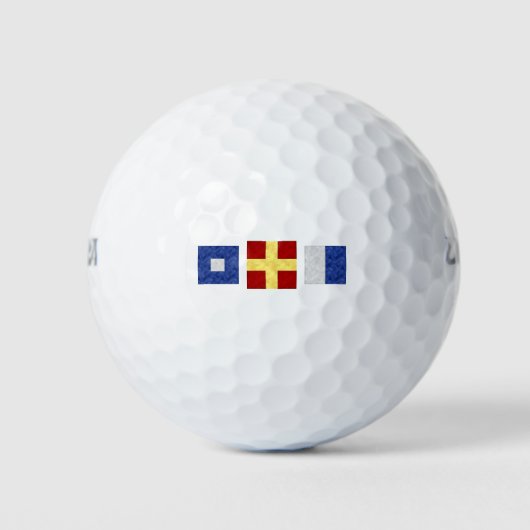 Monogramm der Seesignalflagge für Wasserfarben Golfball (Vorderseite)