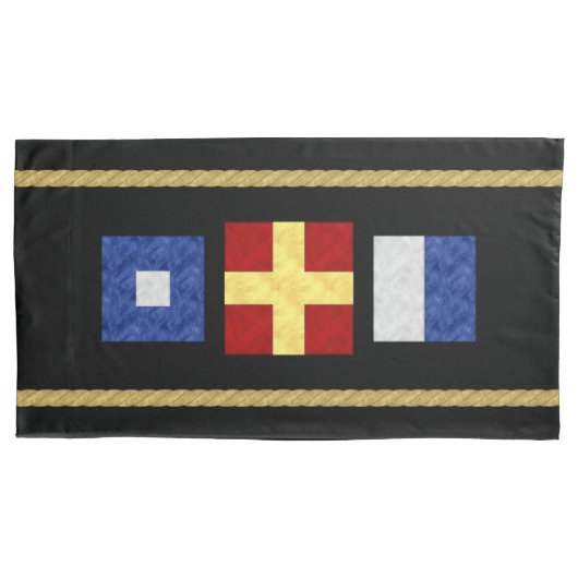 Monogramm der Seesignalflagge für Wasserfarben Kissenbezug (Vorderseite)