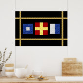 Monogramm der Seesignalflagge für Wasserfarben Poster (Küche)