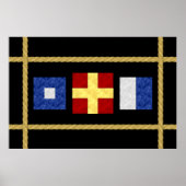 Monogramm der Seesignalflagge für Wasserfarben Poster (Vorne)