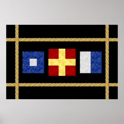 Monogramm der Seesignalflagge für Wasserfarben Poster (Vorne)