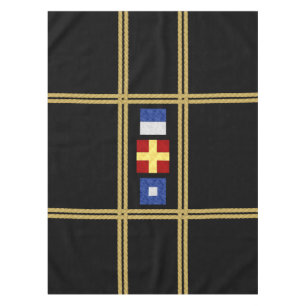 Monogramm der Seesignalflagge für Wasserfarben Tischdecke