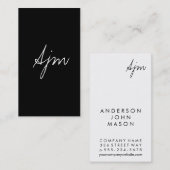 Monogramm der Signatur 2 / Schwarz und Weiß Visitenkarte (Vorne/Hinten)