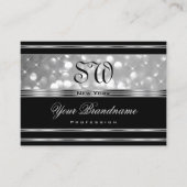 Monogramm der Sparkle Stars aus Luxus-Schwarzsilbe Visitenkarte (Vorderseite)