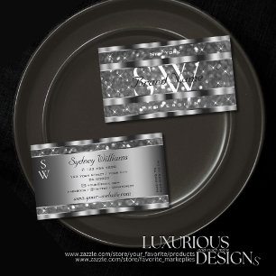 Monogramm der Sparkle-Stars des Silberfessels am A Visitenkarte