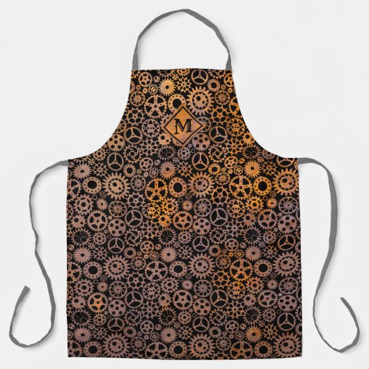 Monogramm der Steampunkrostgeere Schürze (Vorderseite)