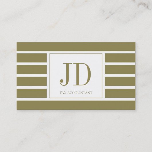 Monogramm der Steuer-Accountant/CPA/Striped Visitenkarte (Vorderseite)