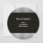 MONOGRAMM DER STILWELLEN, Schwarz-weiß Einladung (Rückseite)