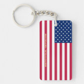 Monogramm der Streifen-Fahne der USA Schlüsselanhänger (Vorderseite)