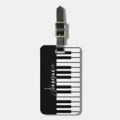 Monogramm der Tastatur für Schwarz und Weiß Gepäckanhänger (Vorderseite vertikal)