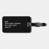 Monogramm der Tastatur für Schwarz und Weiß Gepäckanhänger (Rückseite horizontal)