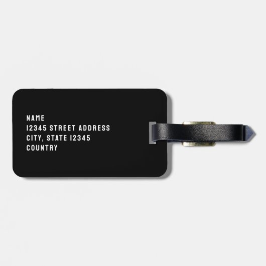 Monogramm der Tastatur für Schwarz und Weiß Gepäckanhänger (Rückseite horizontal)