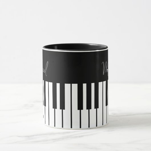 Monogramm der Tastatur für Schwarz und Weiß Tasse (Zentrum)