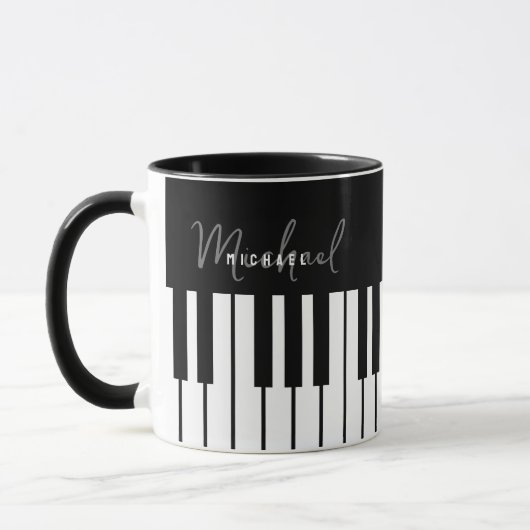 Monogramm der Tastatur für Schwarz und Weiß Tasse (Links)