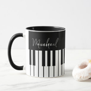 Monogramm der Tastatur für Schwarz und Weiß Tasse