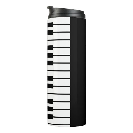 Monogramm der Tastatur für Schwarz und Weiß Thermosbecher (Nach rechts gedreht)