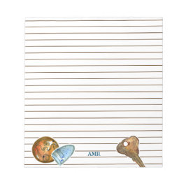 Monogramm der Tasten zum Aufspüren von Metallschät Notizblock