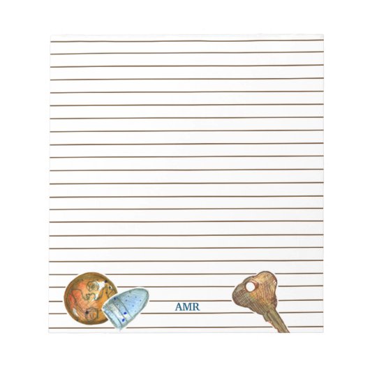Monogramm der Tasten zum Aufspüren von Metallschät Notizblock (Vorderseite)