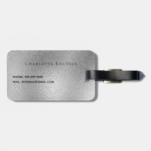 Monogramm der Tropfen des rosa Glitzer Gepäckanhänger (Rückseite horizontal)