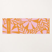 Monogramm der tropischen Blume Rosa und Orange Yogamatte (Vorderseite (Horizontal))