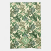 Monogramm der tropischen Palm-Blätter Geschirrtuch (Vertikal)